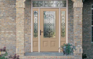 Leaded Glass Entry Doors with Sidelights